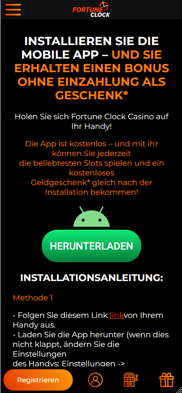Fortune Clock mobilní verze