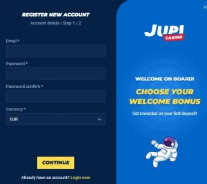 Înregistrare la Jupi Casino