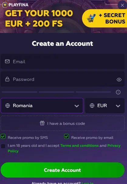 Playfina Casino Login